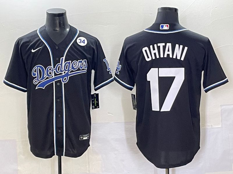 Men 2025 Los Angeles Dodgers #17 Ohtani Black Three generations Fashion Nike MLB Jersey style 70423